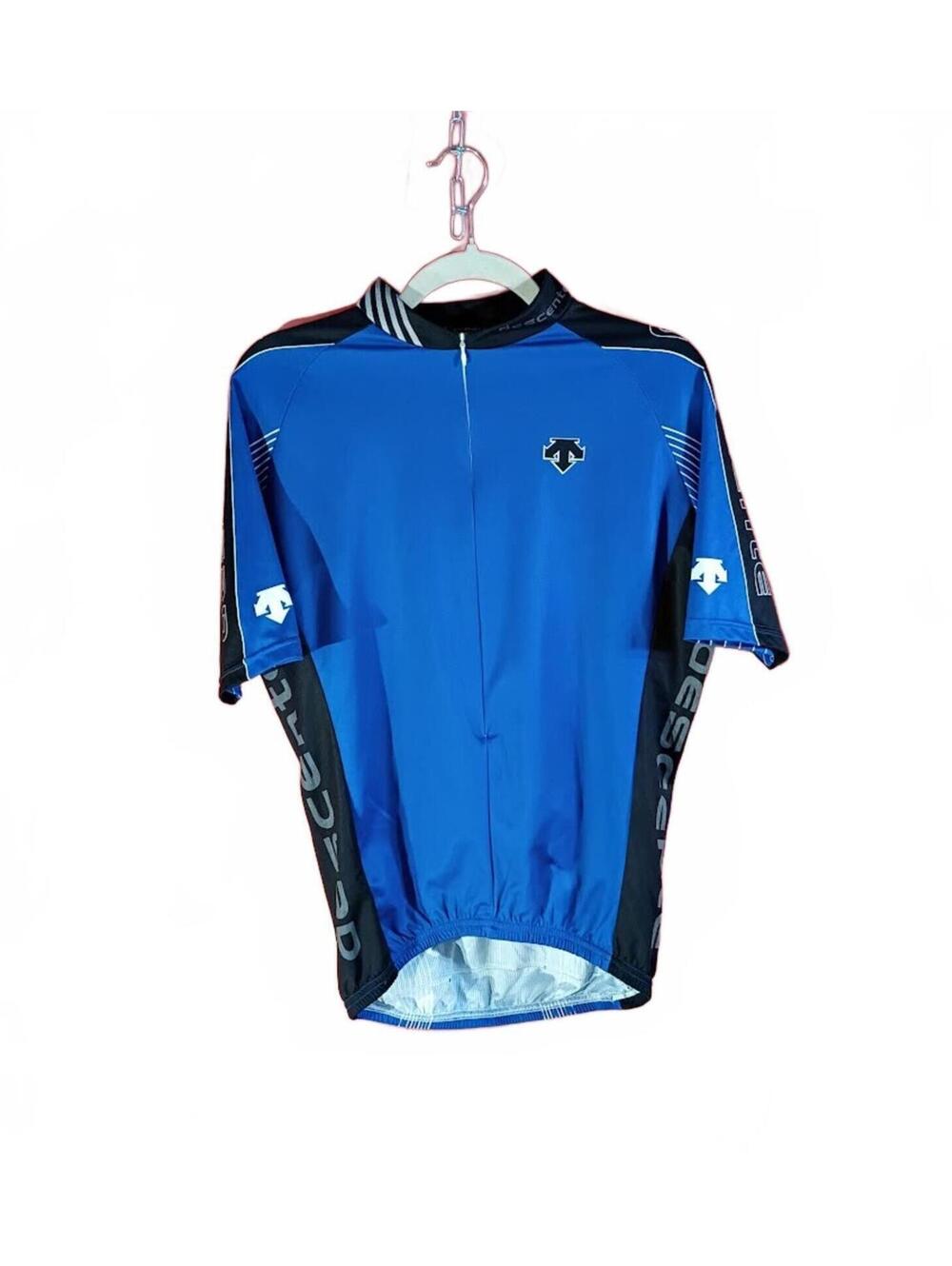 Descente Blue Cycling Jersey Short Sleeve Size M